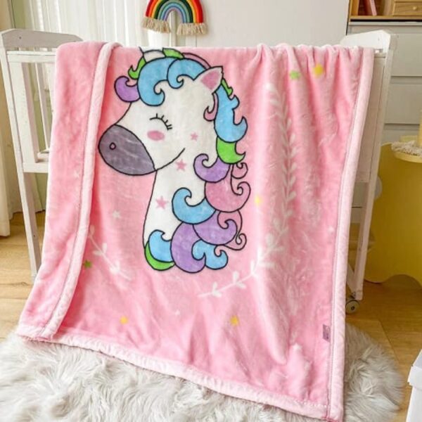 Premium Soft Pink Unicorn Fleece Blanket for Kids