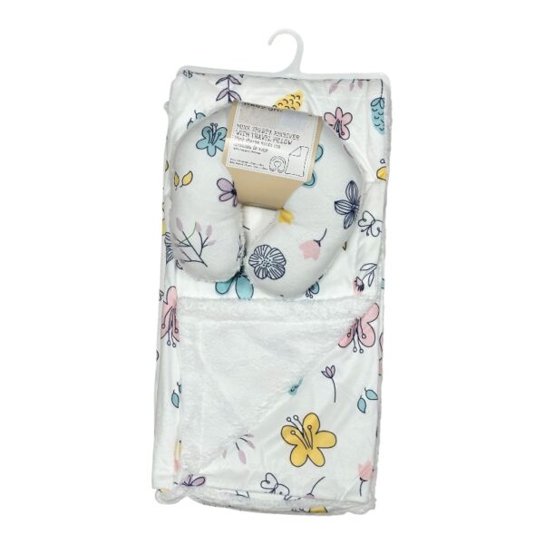 Mink Sherpa Receiving Blanket with Travel Pillow Set