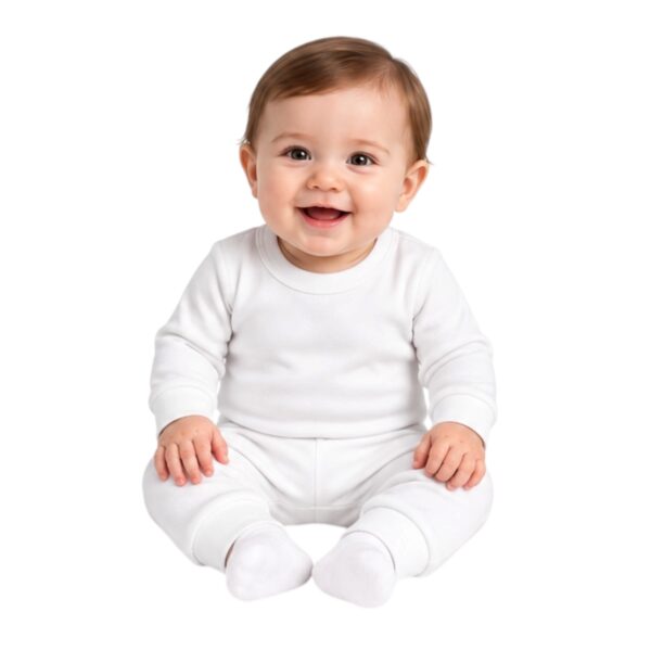 Cozy & Warm 2-Piece Baby Thermal set - white